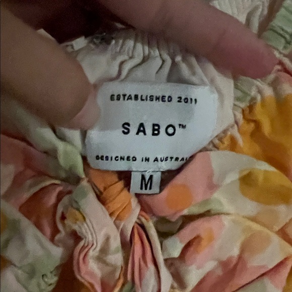 Sabo Skirt Floral Dress - Orange and Yellow bin 2 - Picture 3 of 8